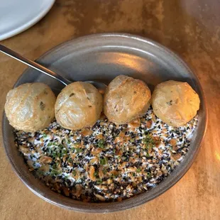 Scallion puff with cream cheese and everything seasoning