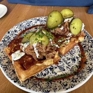 Asheville Hot with Mac-N-Cheese Waffles*