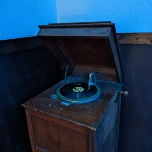 an old record player