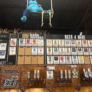 a display of beer taps