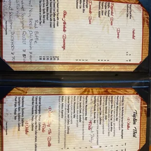 Wine list