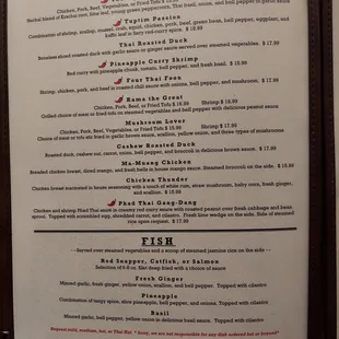a menu for a restaurant