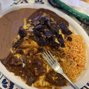 The fajita enchiladas! (No onions) the best thing on the menu! So good I ate some before I took the picture