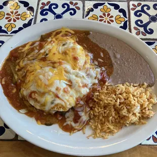 West Texas enchilada with ranchero sauce
