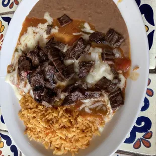 Fajita enchiladas with beef