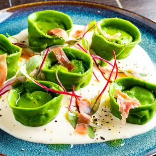 Green Tortellacci Procciutto and Burrata