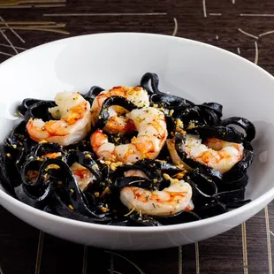 Squid Ink Black Pasta Shrimp