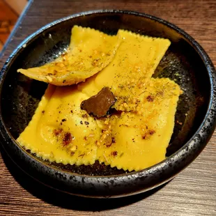 Black truffle ravioli app. Pretty good, but a little too oily.