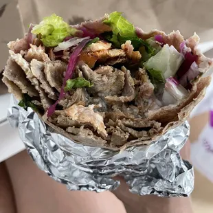 Mix Gyro Sandwich (substituted Whole Wheat Wrap)