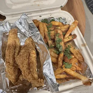 Catfish and Cilantro Fries