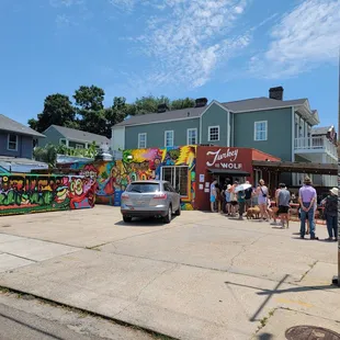 Outside! Line looks long, but moves pretty quick