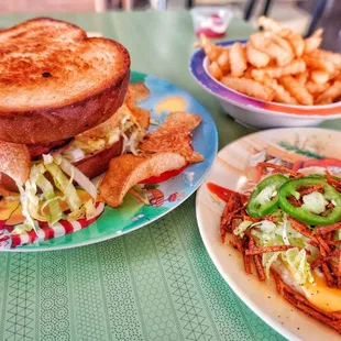 Fried Bologna Sandwich and headcheese tacos