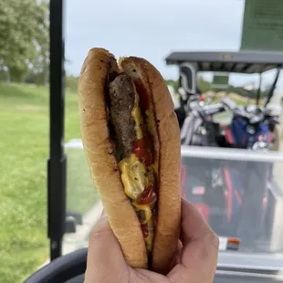 Burger dog was much needed deliciousness before starting back 9