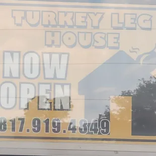 a sign in the window