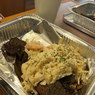 Shrimp Alfredo Stuffed Turkey Legs