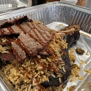 Brisket and Dirty Rice Sstuffed Turkey Legs