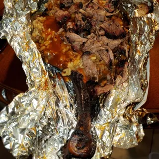 Brisket and Dirty Rice Sstuffed Turkey Legs