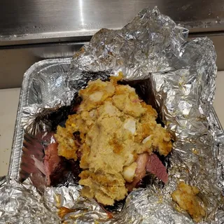 Chicken and Dressing Stuffed Turkey Legs