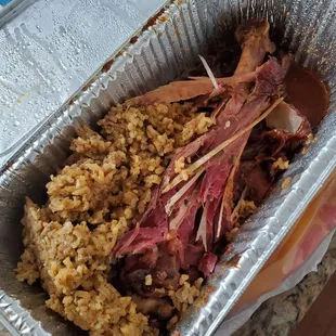 Plain Turkey Leg with Dirty Rice
