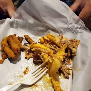 Cheese fries and fried green beans