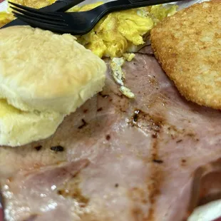 Breakfast platter with ham