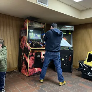 The arcade has fun for dads too!