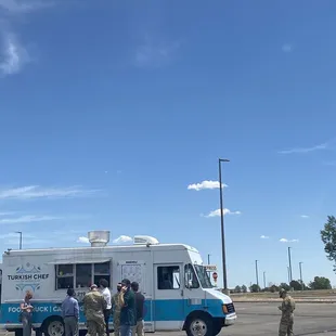 Turkish chef food truck in action, the line is long for a reason, but it goes fast!