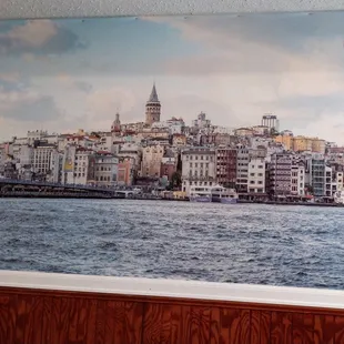 Here you see the Genoese built Galata Tower as probably seen from Eminonu, all of which are crisscrossed by the Bosphorus.