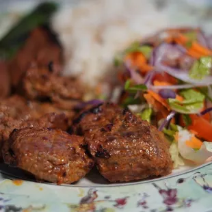 meat and vegetables on a plate