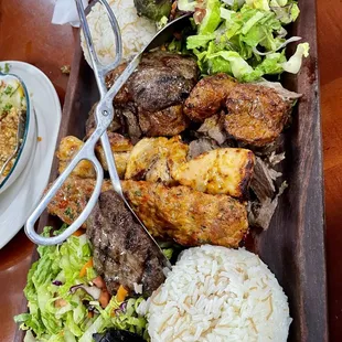 Mixed Grill - variety of grilled meats + chicken. SO tasty!!