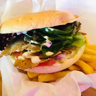 Sliced doner Gyro sandwich