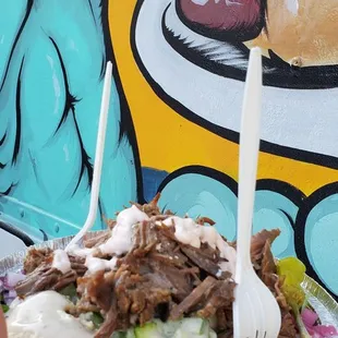 Turkish Texan salad with brisket