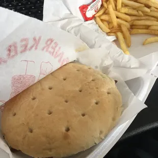 a sandwich and french fries