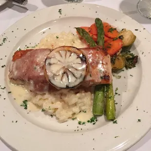 Parmesan crusted salmon with risotto cooked to perfection by Robert and fabulous service by Fig!