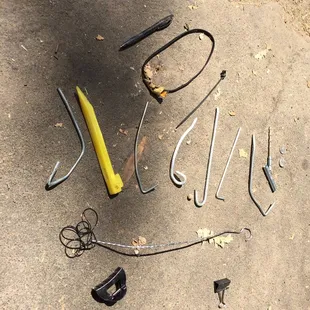 BEFORE setting up your camp, I found THESE tent stakes sticking straight upwards; thoroughly rake the campsite before setting up your tents!