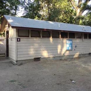 Old, dilapidated, outdated bathrooms with NO showers here!