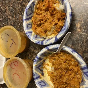 two plates of food