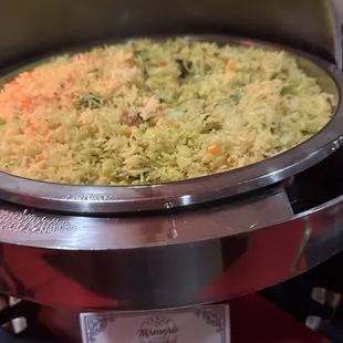 Vegetable Rice: saffron flavored rice with vegetables