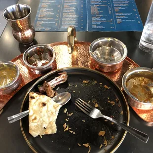 I ate 100% of everything (I was too stuffed to finish the naan, and I&apos;m a 230 lb guy who eats way too much!)