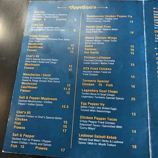 menu