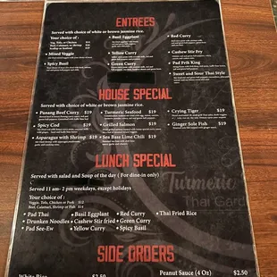 menu