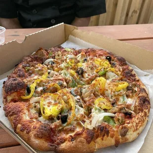 a pizza in a box
