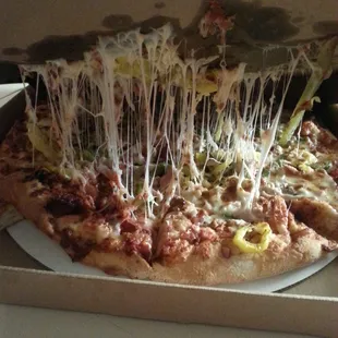 This is what happens when Turn 4 pizza sits in the delivery car for over 2 hours. Gross...