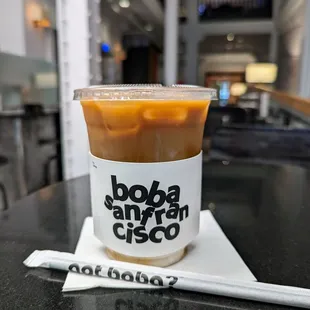 Iced Vanilla Latte. $5.75.