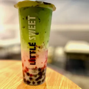 Strawberry matcha tea