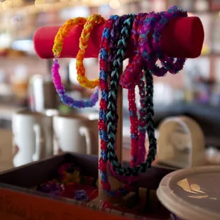 a variety of bracelets