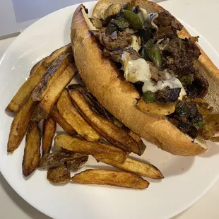 Steak hoagies and fries (I ate half the fries before taking a pic).