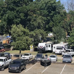 Lots of parking and lots of spots for overnight RV or trailer stays