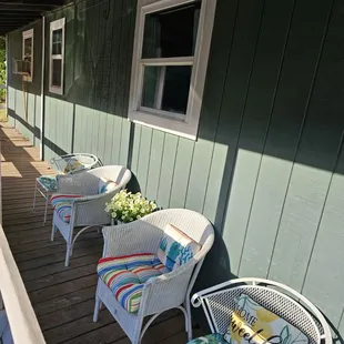 The porch of the cabin