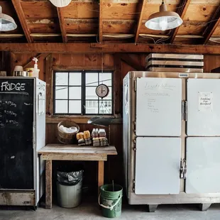 In the fridges at the Farm Market at Turner Farm: certified organic vegetables, pasture-raised eggs &amp; meat.
